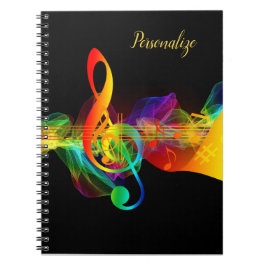 Rainbow Neon Music Note Journal Spiral Notitieboek