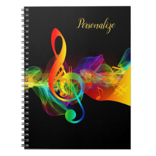 Rainbow Neon Music Note Journal Spiral Notitieboek