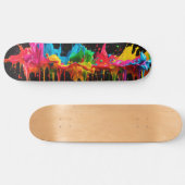 Rainbow Neon Paint Splash Skateboard Design (Horizontaal)