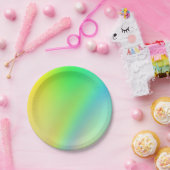 Rainbow Neon Party Borden Papieren Bordje (Feest)