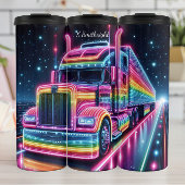Rainbow Neon Semi Truck Space Thermosbeker