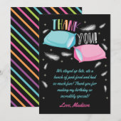 Rainbow Neon Slumber Party Birthday Sleepover Bedankkaart (Voorkant / Achterkant)