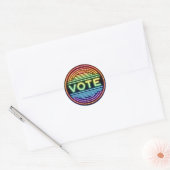 Rainbow Neon-stembord Ronde Sticker (Envelop)