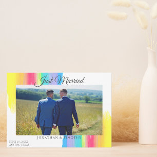 Rainbow Net gehuwde Pas getrouwd Foto Chic Wedding Aankondiging