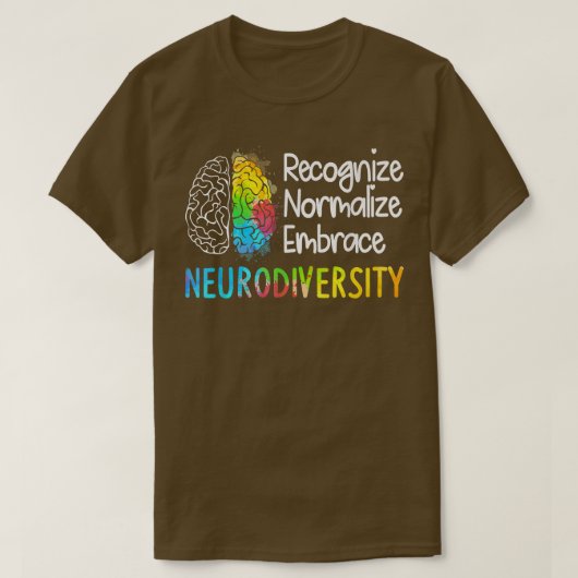 Rainbow Neurodiversity Brain Spectrum ADHD Autisme T-shirt (Design voorkant)