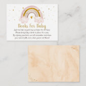 Rainbow Neutral Gold Pastel Baby Book Request Informatiekaartje (Voorkant / Achterkant)