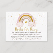 Rainbow Neutral Gold Pastel Baby Book Request Informatiekaartje (Voorkant)