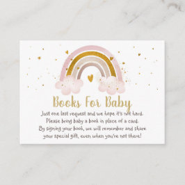 Rainbow Neutral Gold Pastel Baby Book Request Informatiekaartje