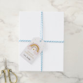 Rainbow Neutral Gold Pastel Baby shower Bedankt Cadeaulabel (Met Touw)