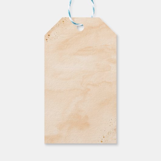 Rainbow Neutral Gold Pastel Baby shower Bedankt Cadeaulabel (Achterkant)