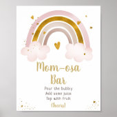 Rainbow Neutral Gold Pastel Baby shower Mimosa Bar Poster (Voorkant)