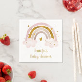 Rainbow Neutral Gold Pastel Baby shower Servet (Insitu)