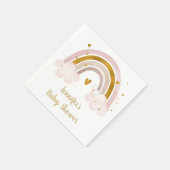 Rainbow Neutral Gold Pastel Baby shower Servet (Hoek)