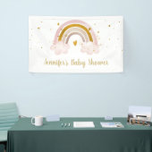 Rainbow Neutral Gold Pastel Baby shower Spandoek (Beurs)