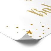 Rainbow Neutral Gold Pastel Baby shower Welkom Poster (Hoek)