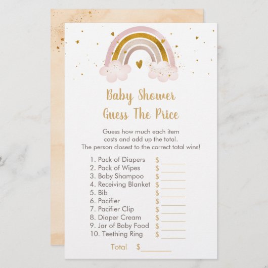 Rainbow Neutral Gold Pastel raadt het prijsspel (Voorkant / Achterkant)