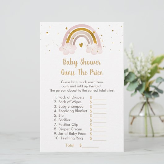 Rainbow Neutral Gold Pastel raadt het prijsspel (Staand voorkant)