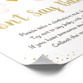 Rainbow Neutral Gold Pastel Zeg geen Baby-spel Poster (Hoek)