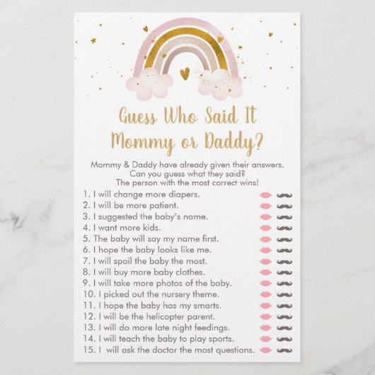 Rainbow Neutral Gold Raad die zei dat het gaam was (Voorkant)