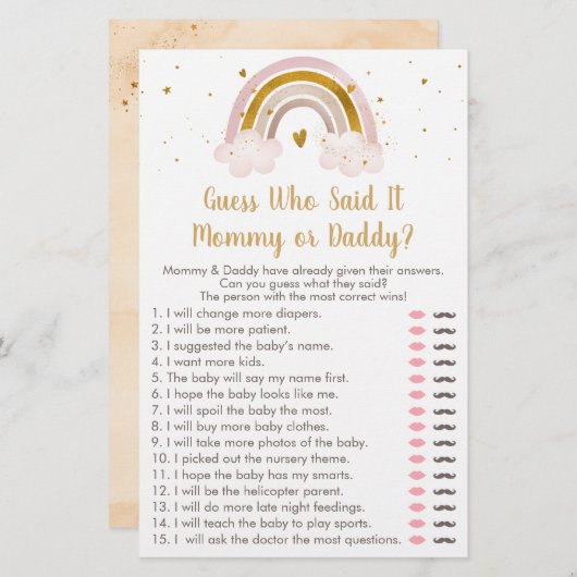 Rainbow Neutral Gold Raad die zei dat het gaam was (Voorkant / Achterkant)