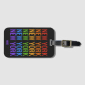 Rainbow NEW YORK aangepast monogram Bagagelabel (Voorkant (horizontaal))