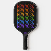 Rainbow NEW YORK aangepast monogram Pickleball Paddle (Achterkant)