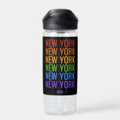 Rainbow NEW YORK aangepast monogram Waterfles (Achterkant)