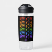 Rainbow NEW YORK aangepast monogram Waterfles (Voorkant)