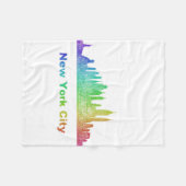 Rainbow New York City skyline Fleece Deken (Voorkant (Horizontaal))