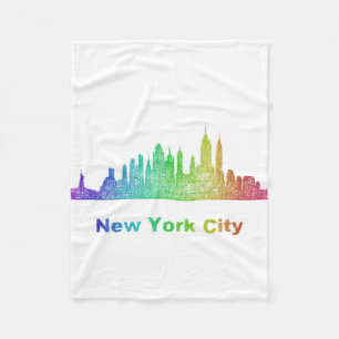 Rainbow New York City skyline Fleece Deken