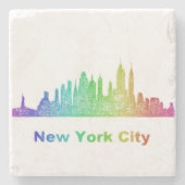 Rainbow New York City skyline Stenen Onderzetter (Voorkant)
