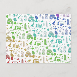 Rainbow New Zealand Pattern Briefkaart