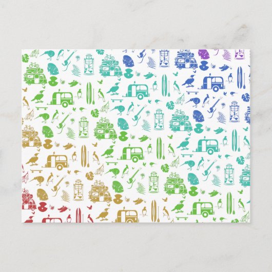 Rainbow New Zealand Pattern Briefkaart (Voorkant)