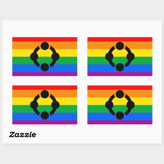 Rainbow Niche Pride Flag Rechthoekige Sticker (Vel)