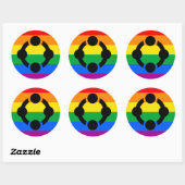 Rainbow Niche Pride Flag Ronde Sticker (Vel)