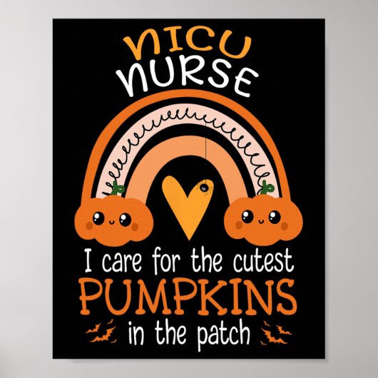 Rainbow Nicu zuster Cutest Pumpkins in the Patch H Poster (Voorkant)