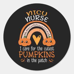 Rainbow Nicu zuster Cutest Pumpkins in the Patch H Ronde Sticker