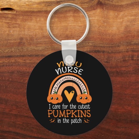 Rainbow NICU zuster Cutest Pumpkins in the Patch H Sleutelhanger (Voorkant)