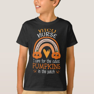 Rainbow NICU zuster Cutest Pumpkins in the Patch H T-shirt