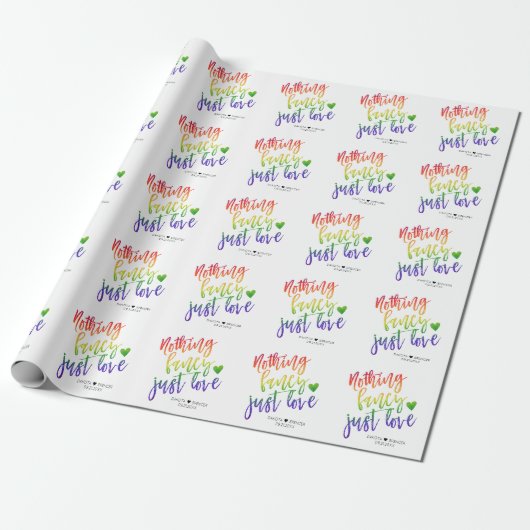 Rainbow Niets Fancy gewoon liefde | Casual huwelij Cadeaupapier (Uitgerold)
