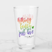 Rainbow Niets Fancy gewoon liefde | Casual huwelij Glas (Achterkant)