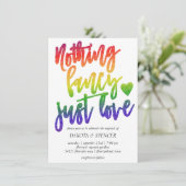 Rainbow Niets Fancy gewoon liefde | Casual huwelij Kaart (Staand voorkant)