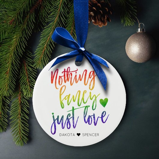 Rainbow Niets Fancy gewoon liefde | Casual huwelij Keramisch Ornament