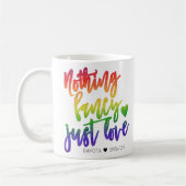 Rainbow Niets Fancy gewoon liefde | Casual huwelij Koffiemok (Links)