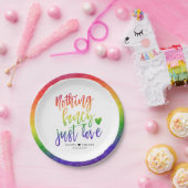 Rainbow Niets Fancy gewoon liefde | Casual huwelij Papieren Bordje (Feest)
