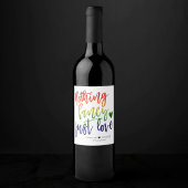 Rainbow Niets Fancy gewoon liefde | Casual huwelij Wijn Etiket