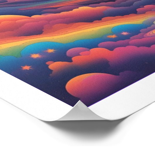 Rainbow Night Sky Poster (Hoek)