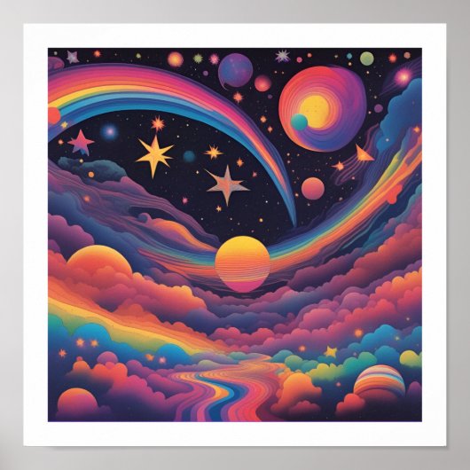 Rainbow Night Sky Poster (Voorkant)