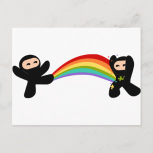 Rainbow Ninja Kick Briefkaart