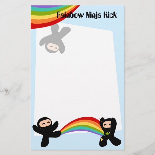 Rainbow Ninja Kick Briefpapier (Voorkant)